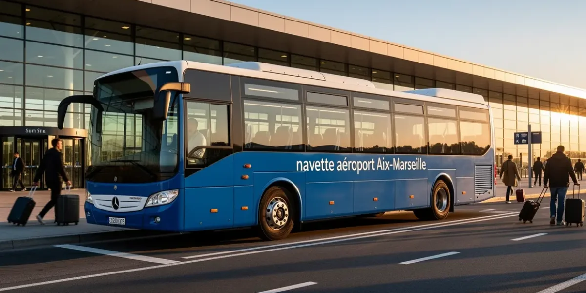 Navette Aix-Marseille devant aéroport Marseille Provence