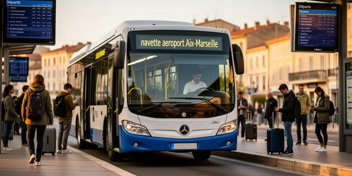 navette aéroport Aix-Marseille gare routière voyageurs matin