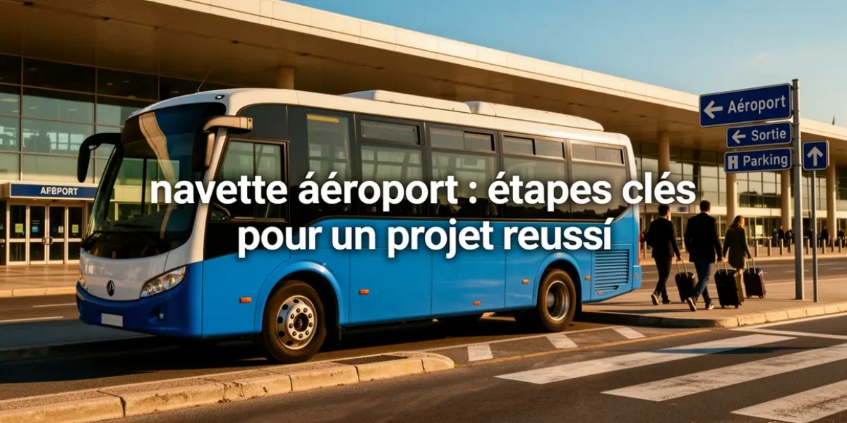 Minibus navette aeroport Aix Marseille devant terminal