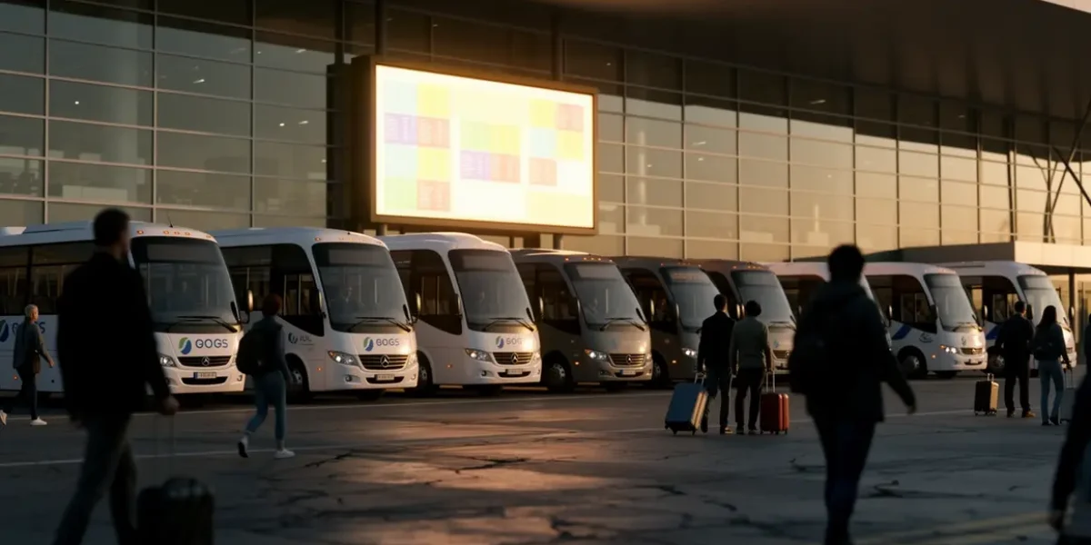 Navettes aéroport Marseille Provence alignées terminal