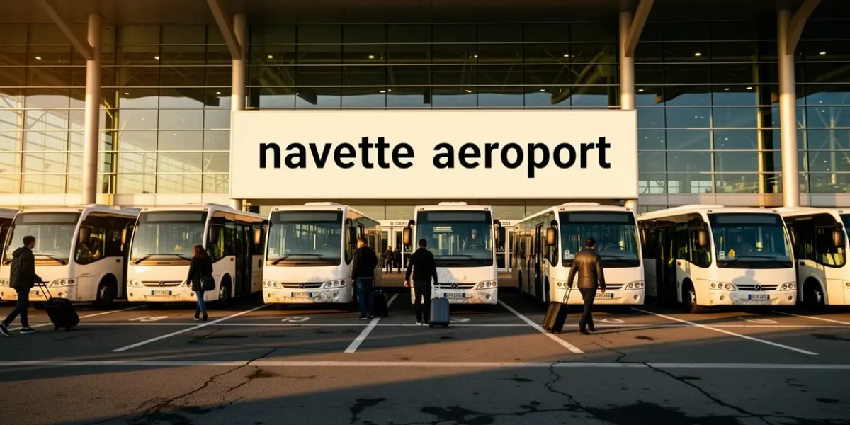 navettes blanches devant terminal aeroport