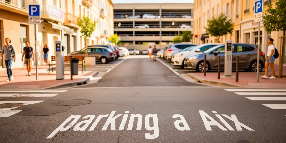 Vue centre ville Aix parking voitures voirie
