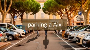 Parking urbain Aix-en-Provence voitures panneaux