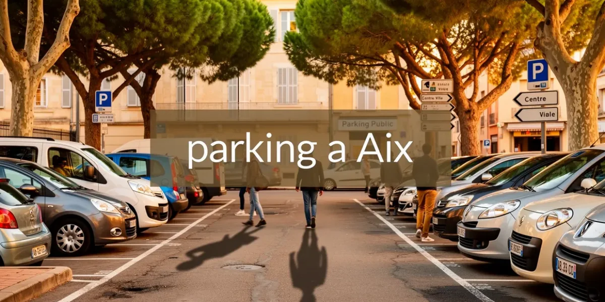 Parking urbain Aix-en-Provence voitures panneaux
