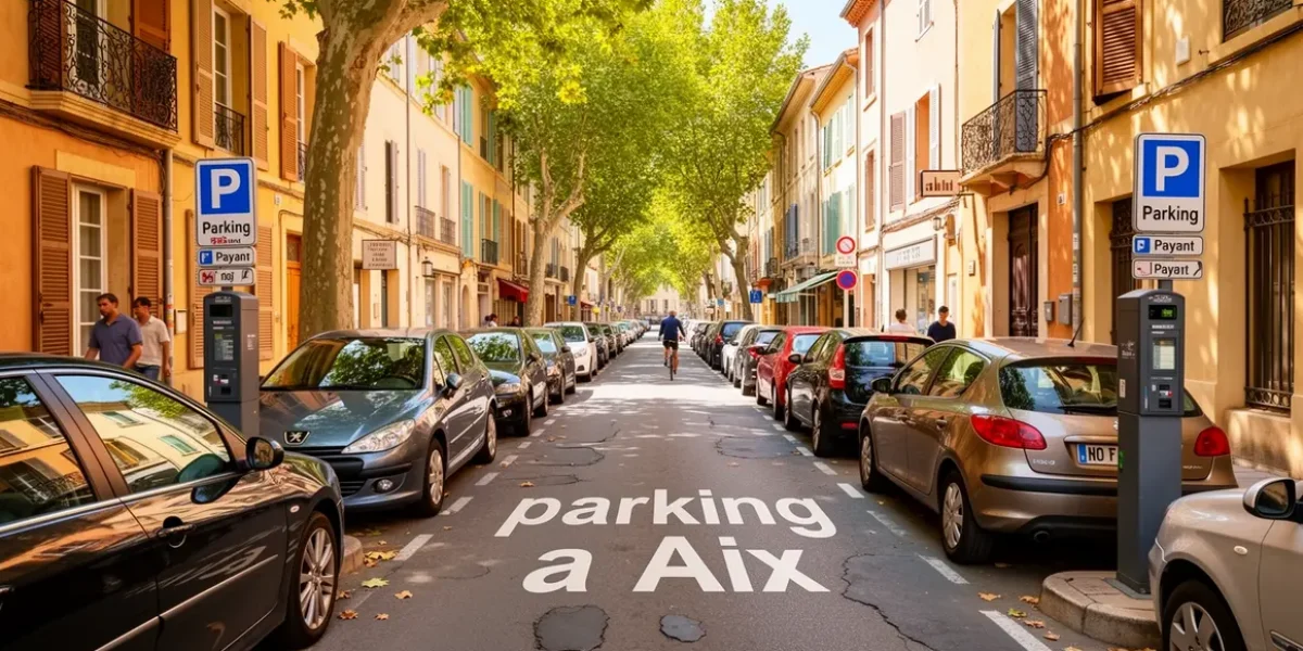 parking a Aix image rue provençale avec voitures et panneaux
