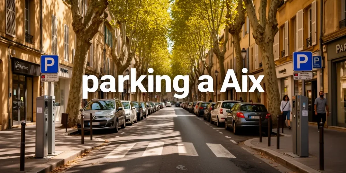 Centre ville Aix ruelles voitures garées panneaux parking