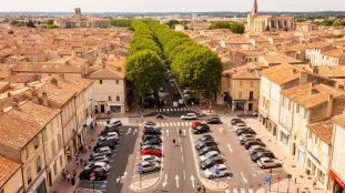 Vue aérienne parkings Aix optimisation
