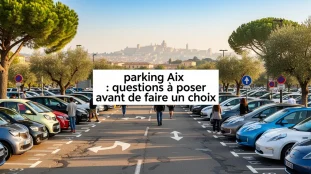 grand parking Aix différents véhicules signalisation