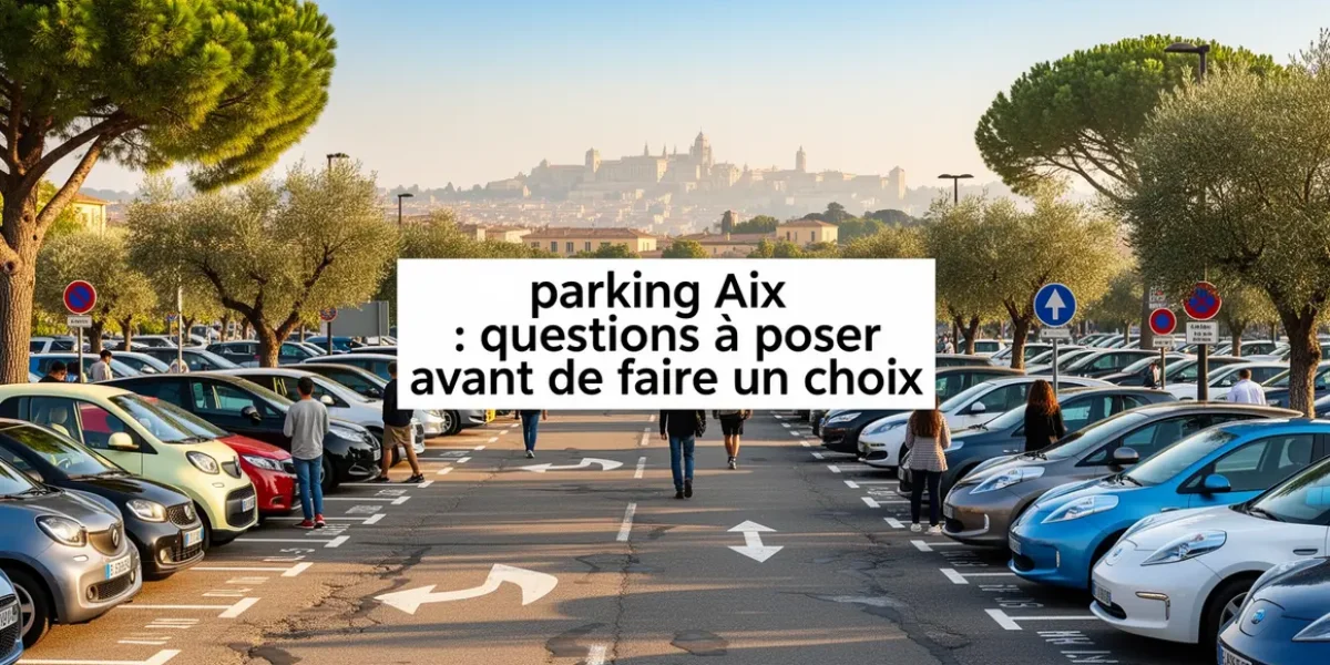 grand parking Aix différents véhicules signalisation