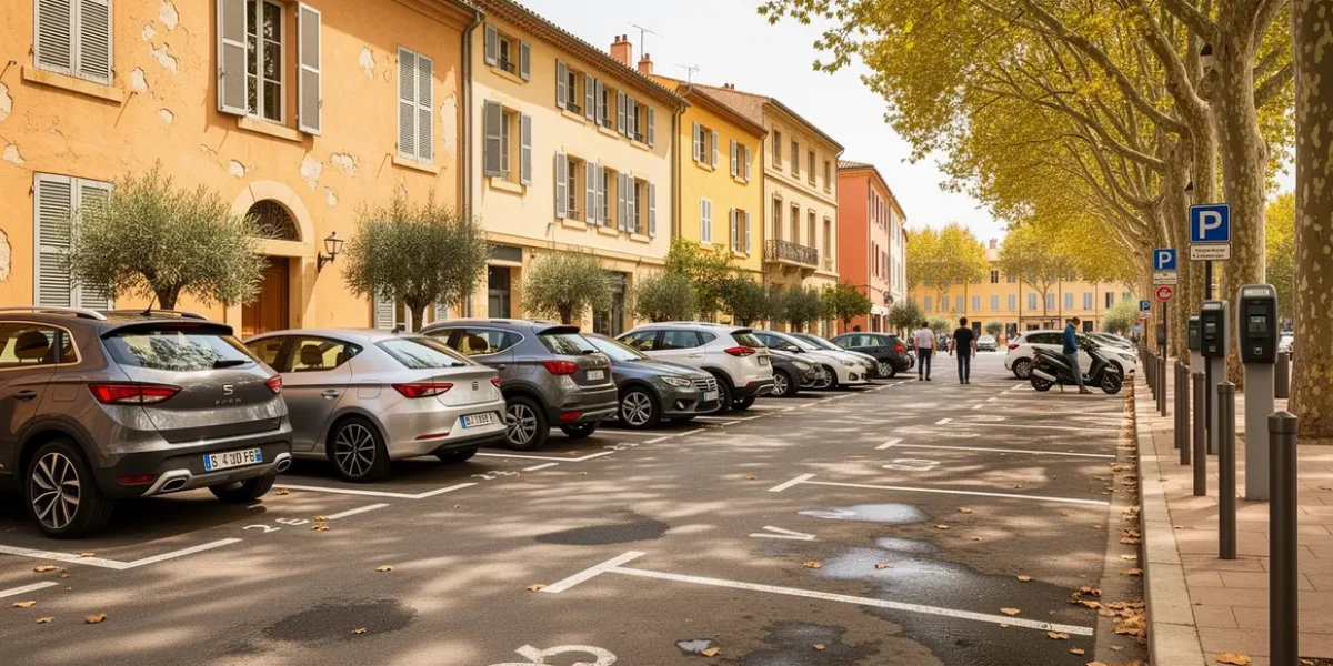 Parking Aix en Provence photo parking voitures panneaux