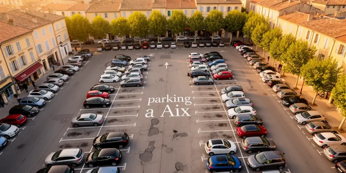 vue aérienne parking aix centre urbain