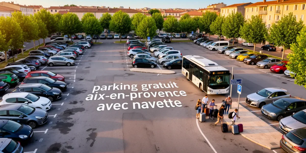 parking gratuit aix-en-provence avec navette vue aérienne