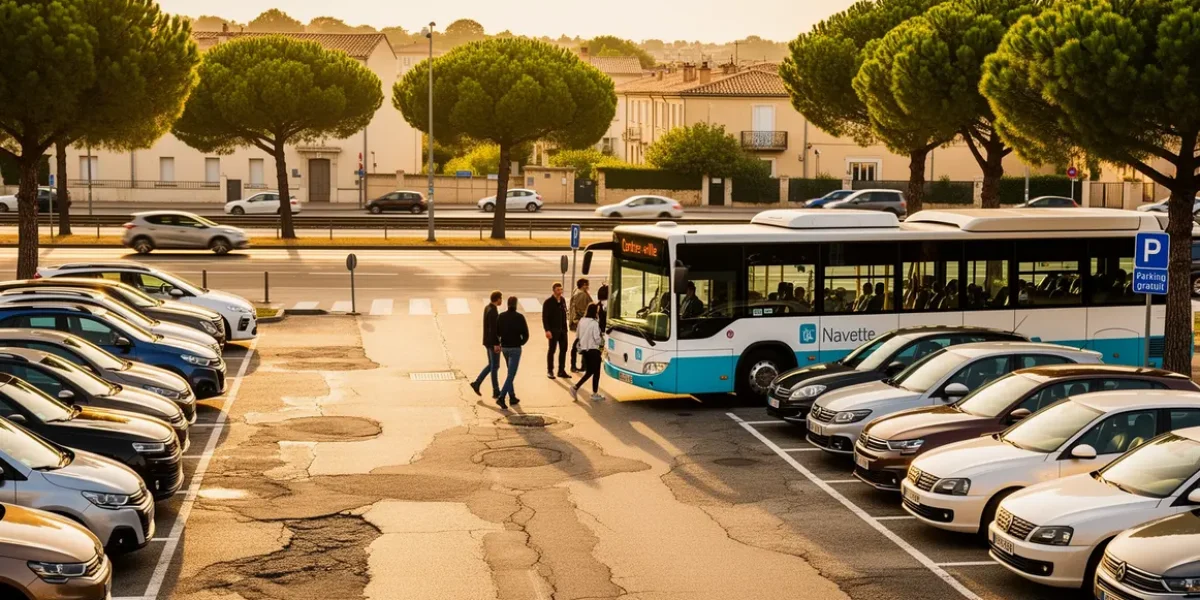 Parking gratuit Aix-en-Provence navette silhouettes