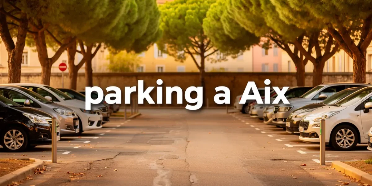 parking aix en provence avec arbres et voitures