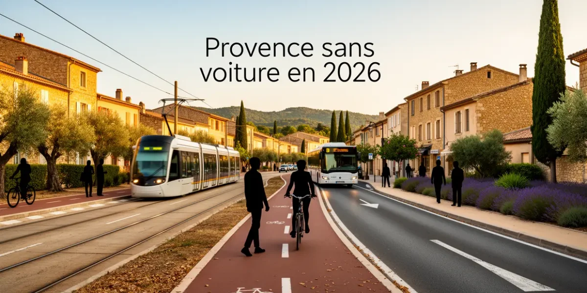 Paysage Provence 2026 tram bus vélo mobilité durable