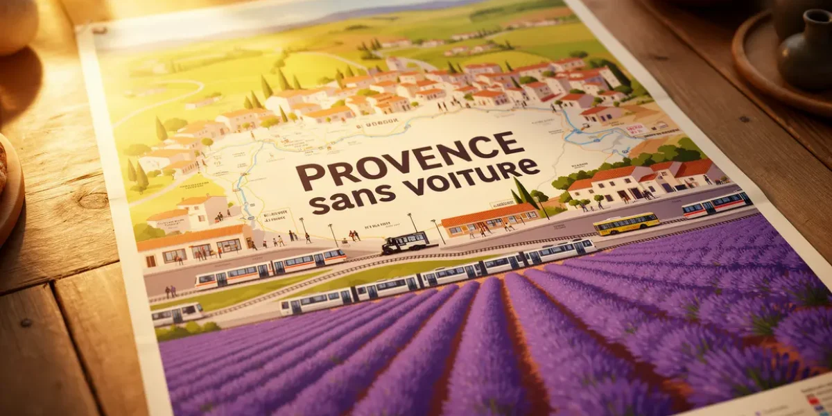 Carte Provence sans voiture gares bus lavande villages