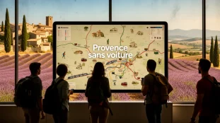 Carte Provence sans voiture, trains bus randonnee