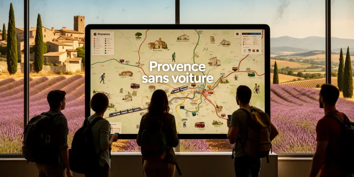 Carte Provence sans voiture, trains bus randonnee