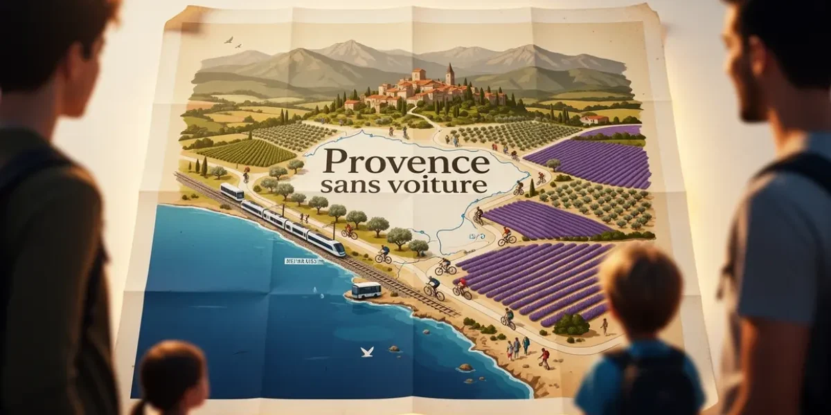 Carte Provence sans voiture relief paysages et transports