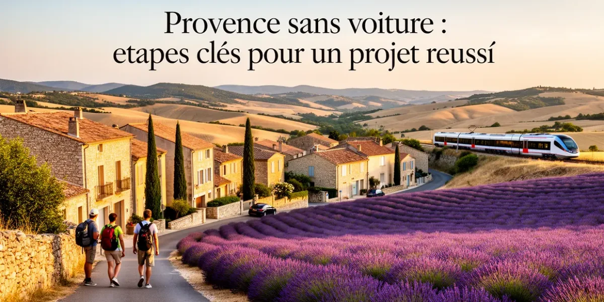 Panorama villages provencaux lavande voyageurs transports Provence sans voiture