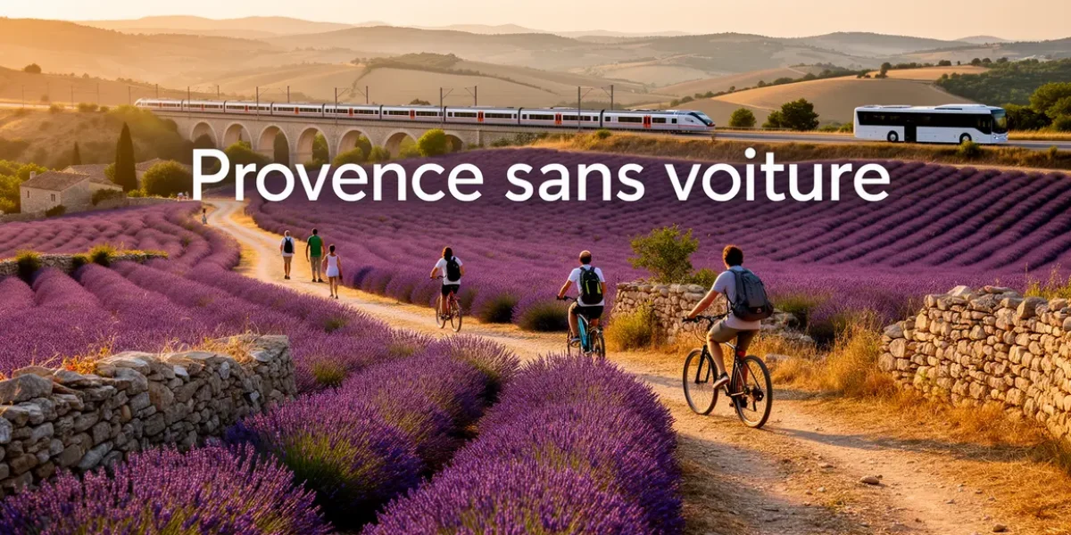 Paysage Provence sans voiture champ lavande