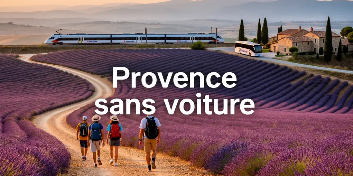 provence sans voiture paysage été lavande bus train