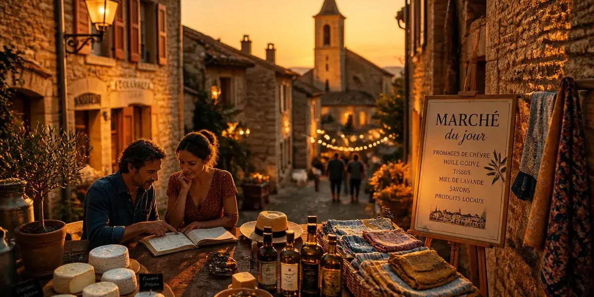 Que faire dans le luberon aujourd’hui : marché provençal dans un village de Provence