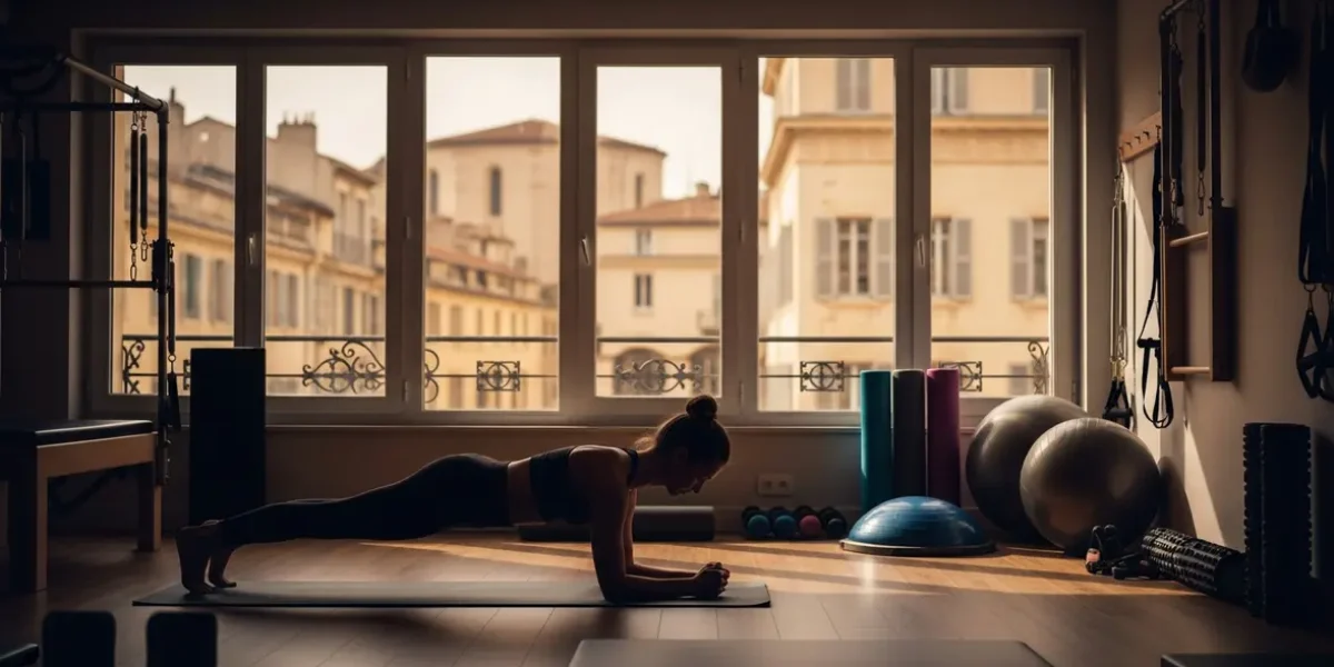 Studio Pilates à Aix-en-Provence avec posture de gainage