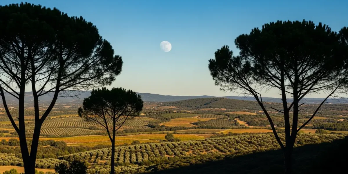 super lune immense ciel bleu sud france paysage