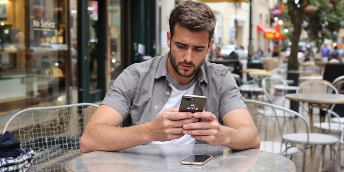 un message ‘Pas de service’