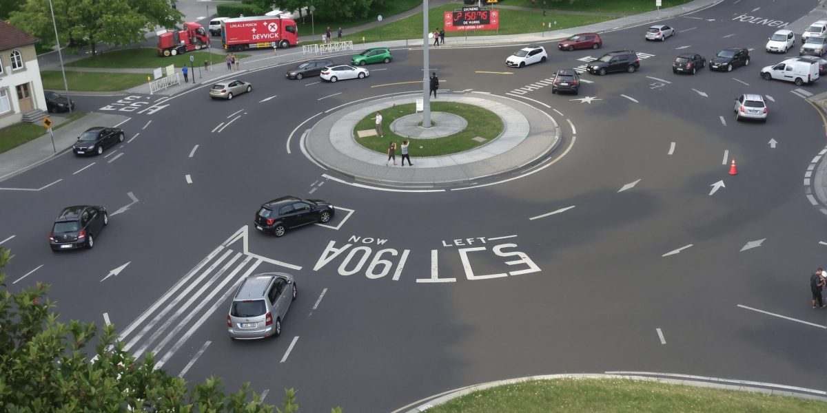 Clignotant au rond-point