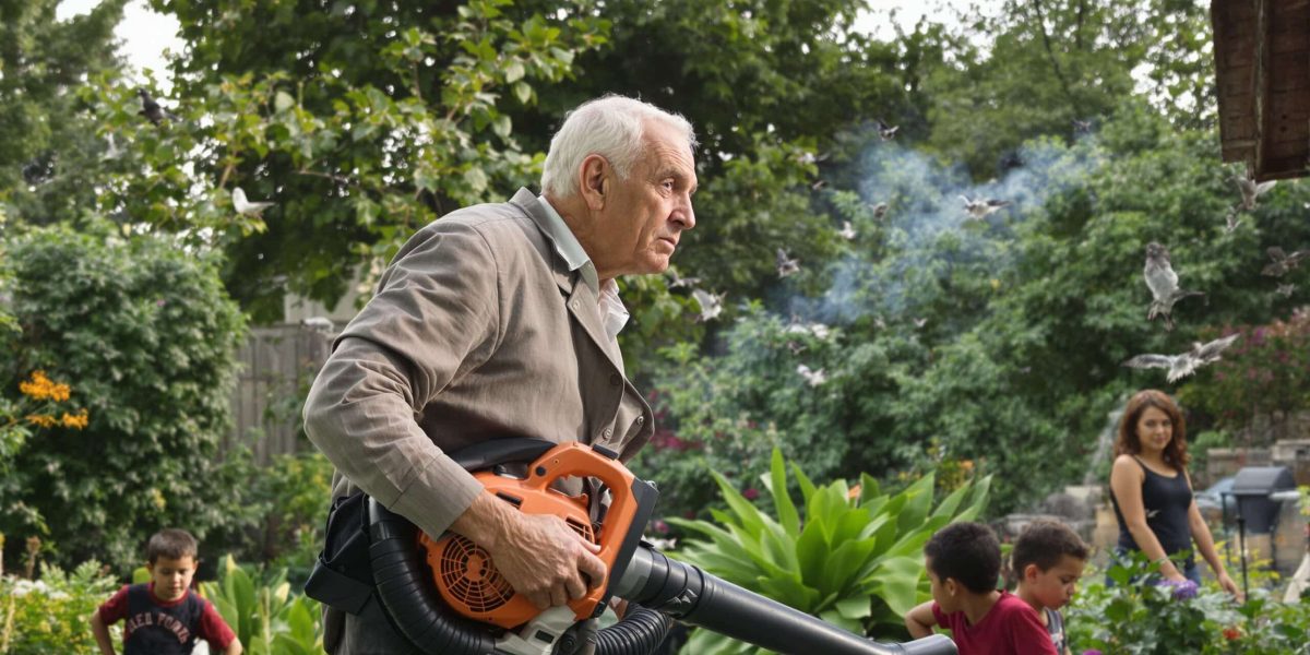 senior dans un jardin