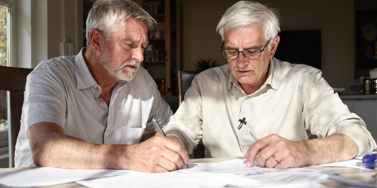 couple de senior qui regarde son épargnes