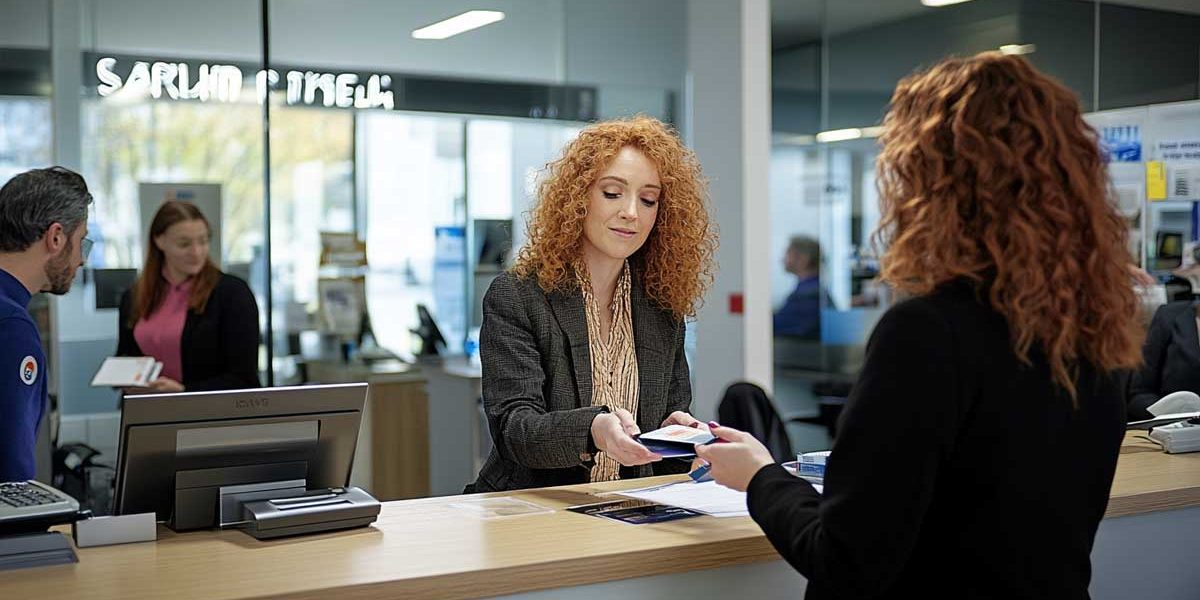 tractation au guichet d'une banque