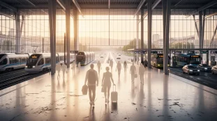 Voyage multimodal vers Marseille en 2026, gare moderne et transports