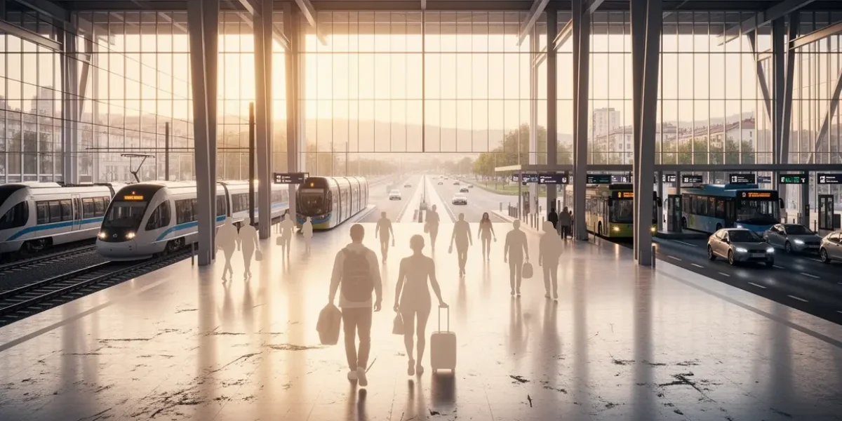 Voyage multimodal vers Marseille en 2026, gare moderne et transports