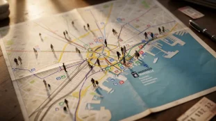 Carte urbaine centre Marseille trajets transports