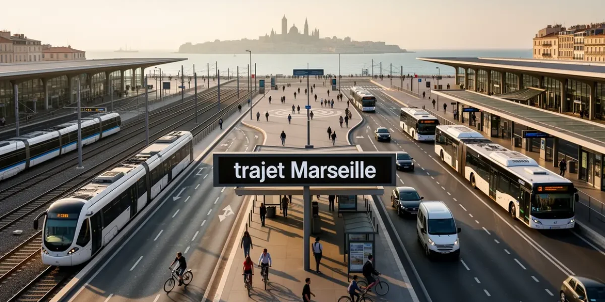 trajet Marseille gare routière bus train voiture tramway vélo