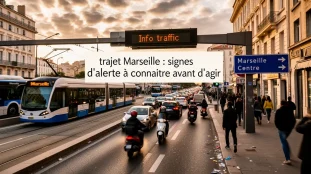 grand axe routier Marseille avec signes d alerte et transports