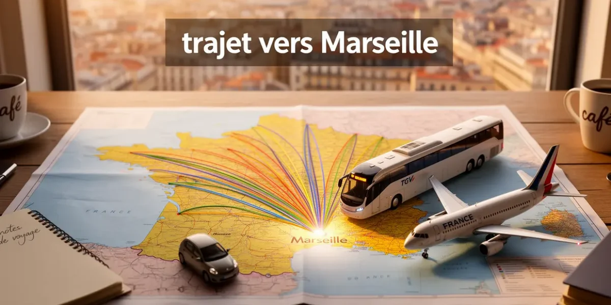 Trajet vers Marseille carte transport