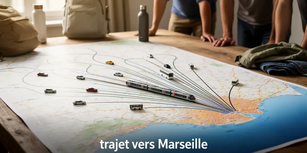 Carte itineraire et modes de transport vers Marseille