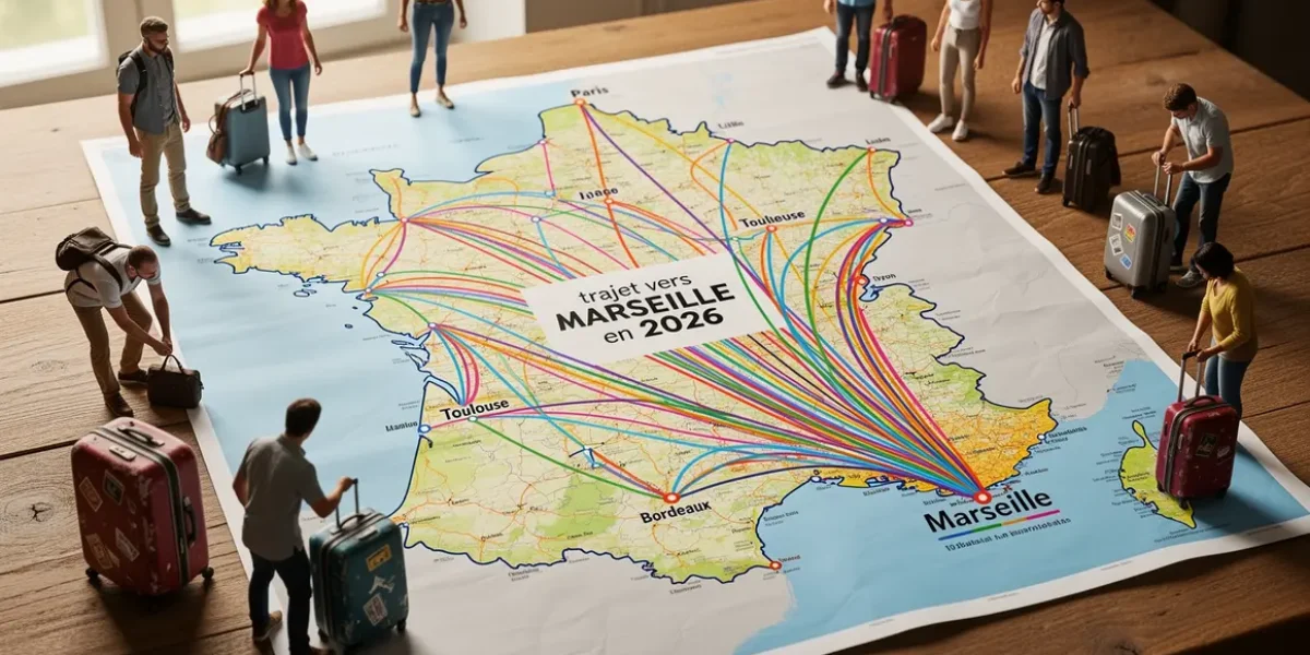 trajet Marseille 2026 carte villes et lignes