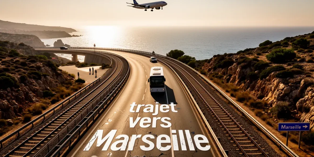 vue aérienne transport vers Marseille bus train avion covoiturage
