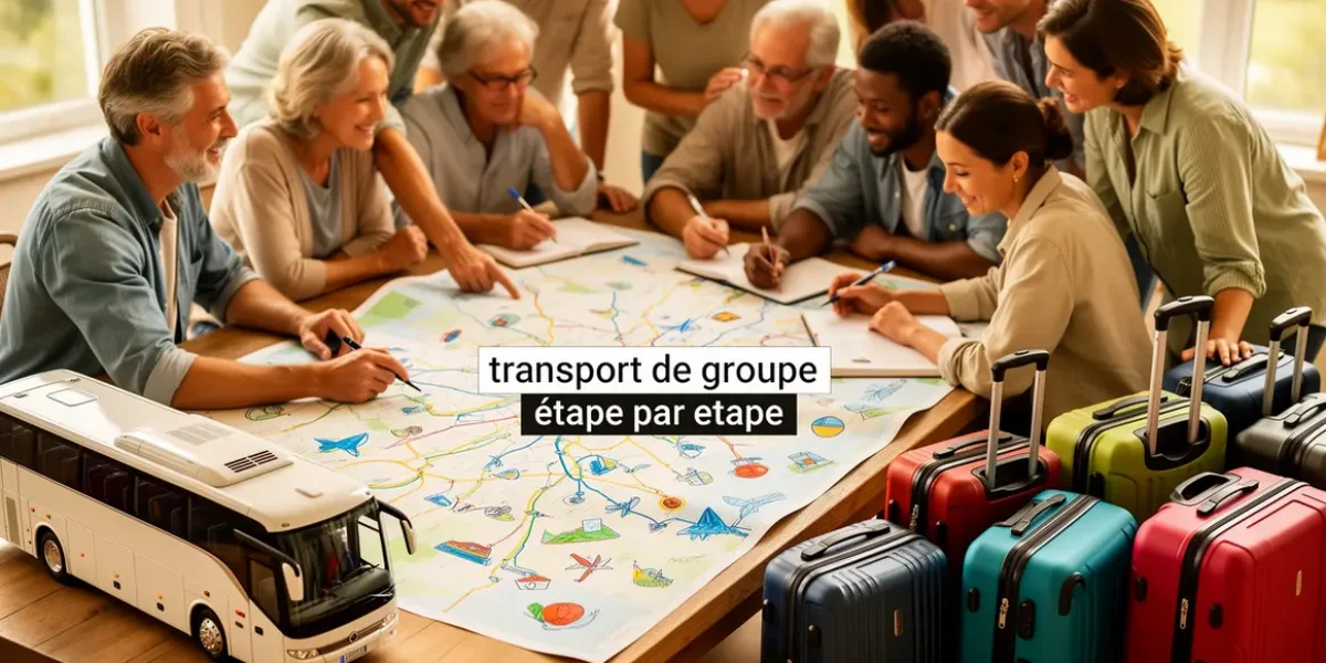 organisation transport de groupe carte bus valises