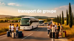transport collectif Aix Marseille bus minibus paysage provençal