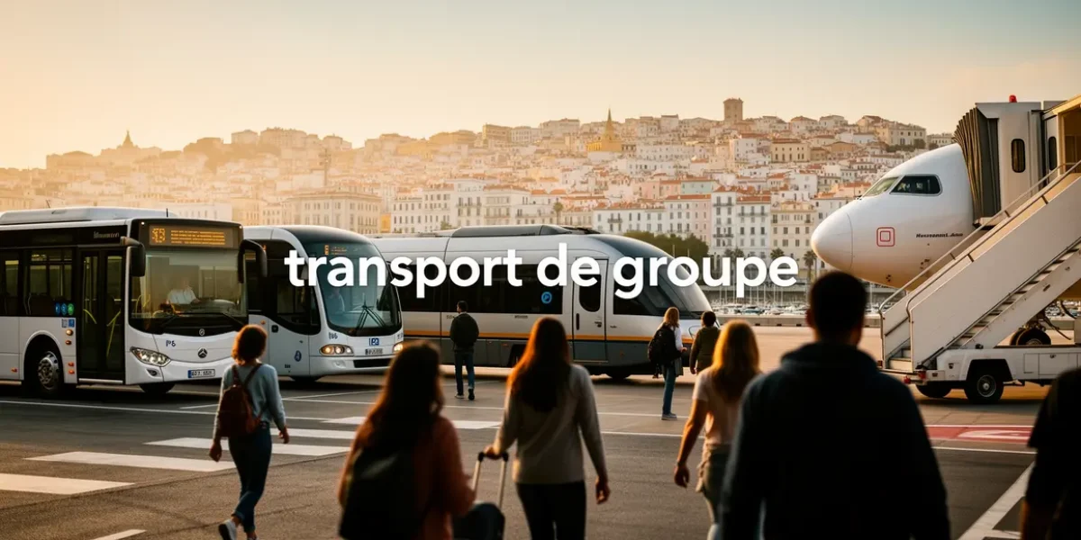 groupe montant dans bus minibus train avion sur aix marseille