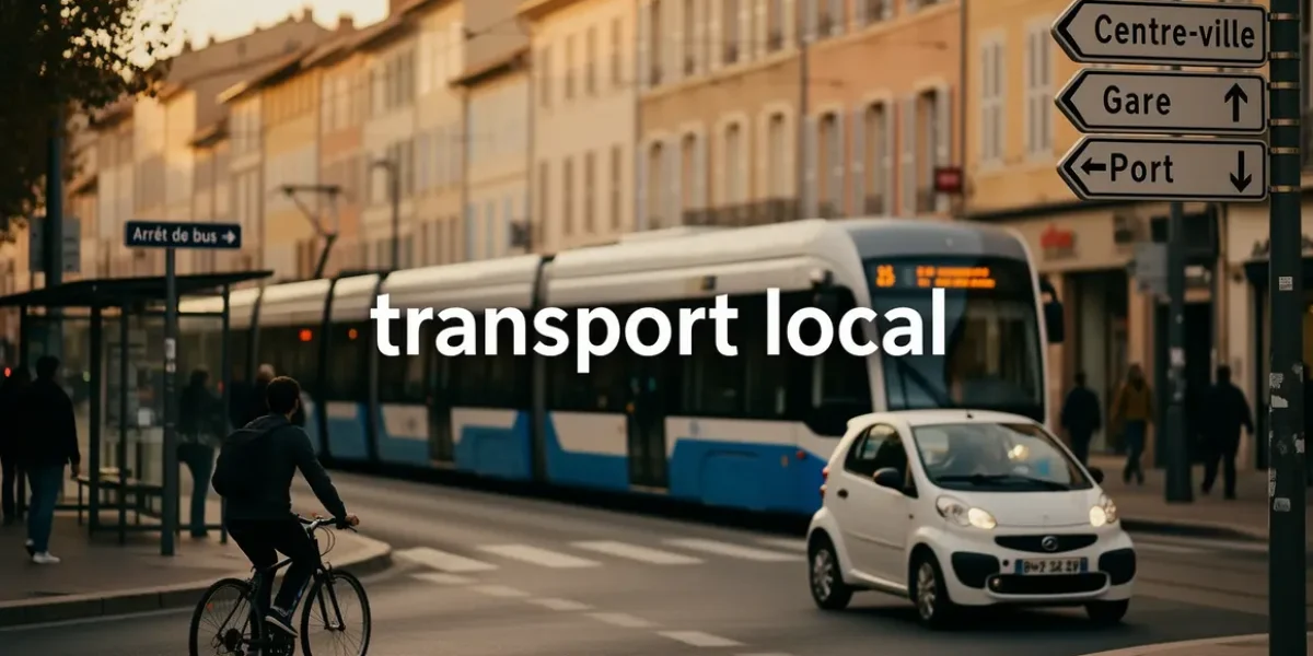 Scène transport local Aix-Marseille bus tramway vélo voiture