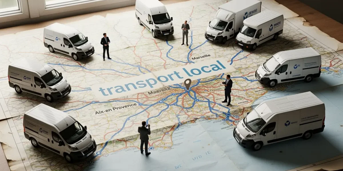 Transport local autour d'Aix Marseille sur carte routière