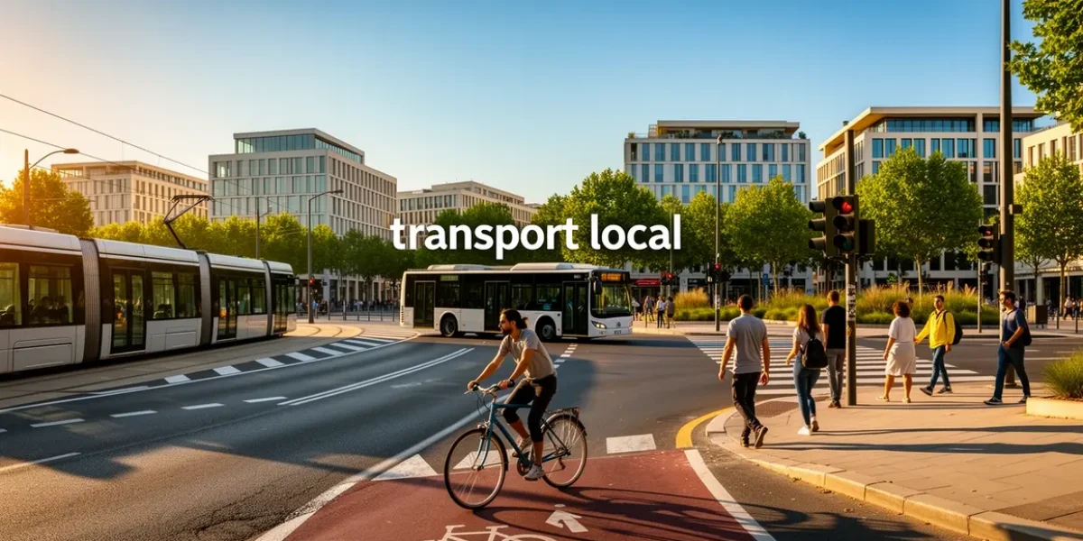 Vue urbaine Aix Marseille tramway bus vélo mobilité durable
