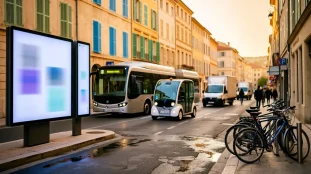Moyens de transport local Aix Marseille urbain moderne